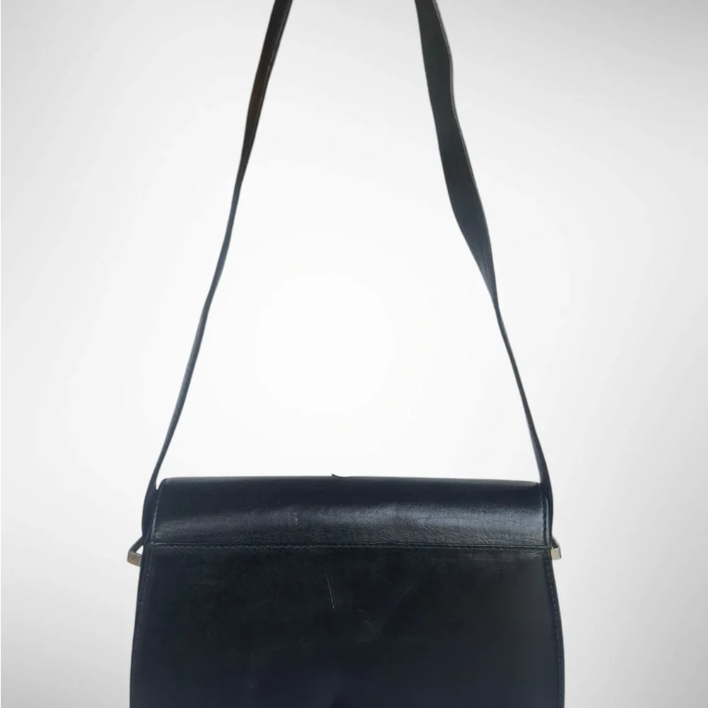 Versace Black and Gold Shoulder Bag with Leather Material and Compact Shape